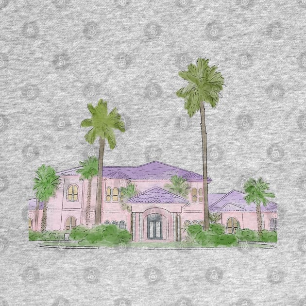 California watercolor house, Malibu party house, watercolor home, beach house by PrimeStore